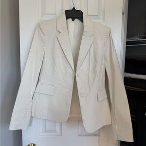 White and tan Striped blazer